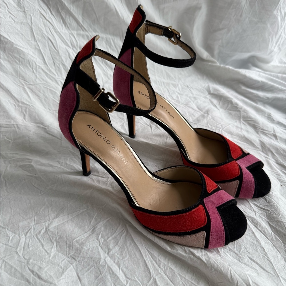ANTONIO MELANI Red, Pink and Black Heels